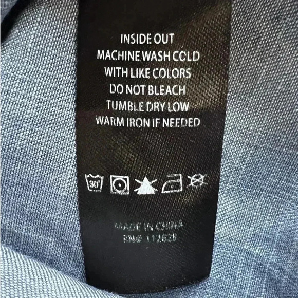 Max Jeans Women's Chambray Dress Blue Denim Dress Roll Tab Sleeves Collar - Sz 4 - Picture 7 of 10